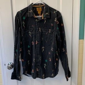 Vintage Pin Up Girl Stalpleford Button Up Shirt M